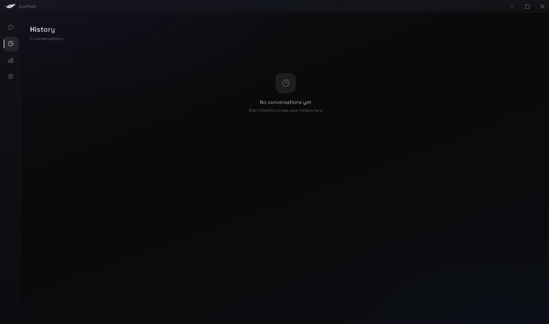History page — grouped conversation list